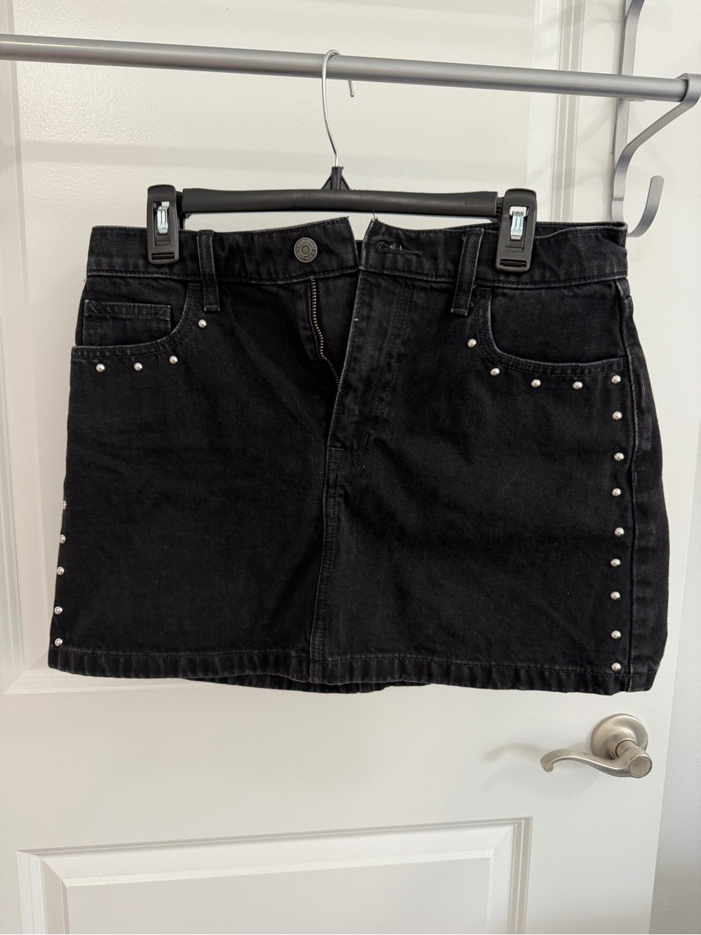 GAP Black Studded Denim Mini Skirt